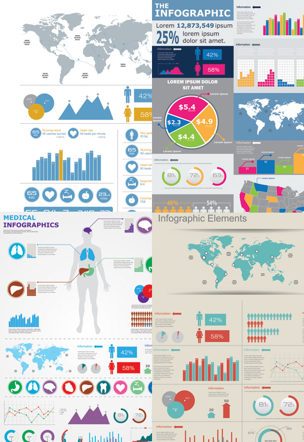 Business data analysis chart template profile map line decomposition diagrams data map charts Business data analysis map vector to download   