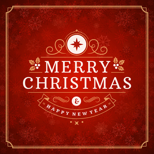 Christmas lable with frame and red background vector 01 red lable frame christmas background   