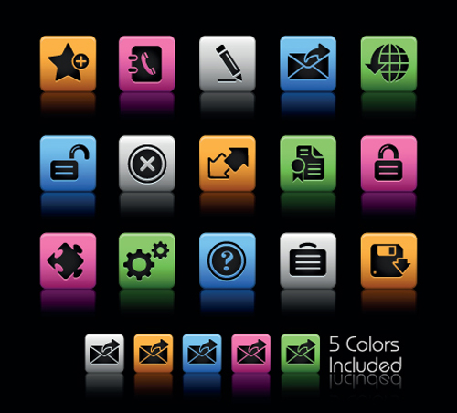 Set of Commonly web Colorful Icons vector 04 web icons icon Commonly colorful   