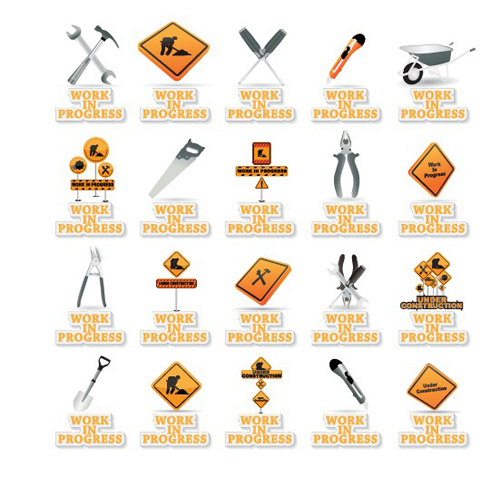 Different Under Construction icon vector set 04 Under icon different construction   