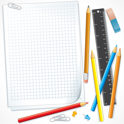 Different School supplies vector graphic set 09 supplies school different   