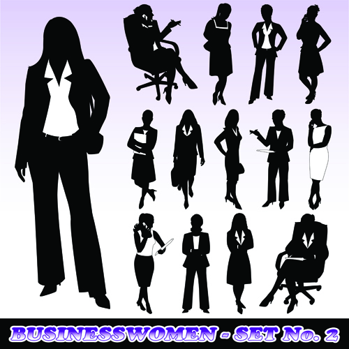 Silhouettes of businesspeople design vector graphics 02 silhouettes silhouette businesspeople   