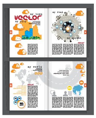 Vector cover of brochure and magazine design 01 magazine cover brochure   