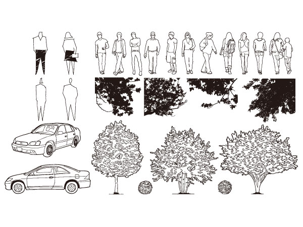 Figure automobile trees Vector trees figure automobile   