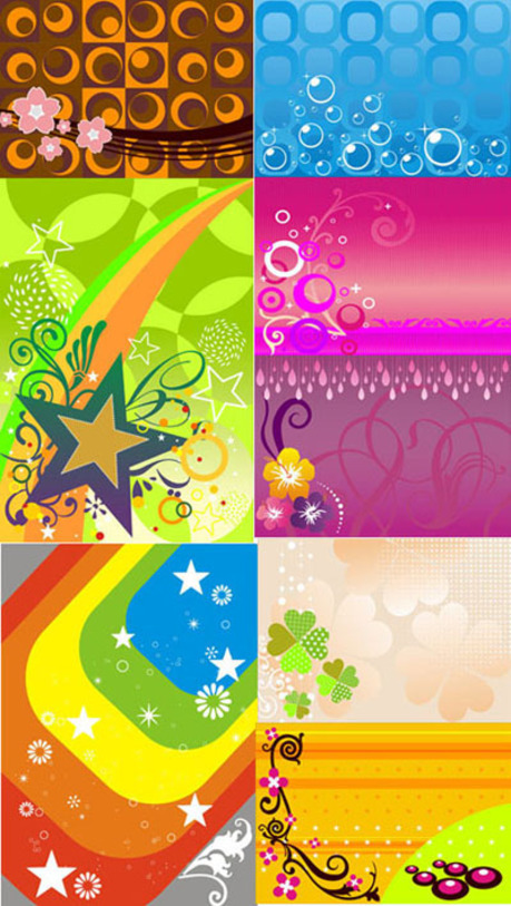 Fashion background vector star shading pattern flowers five angle fashion colorful color trends clover bubble background   