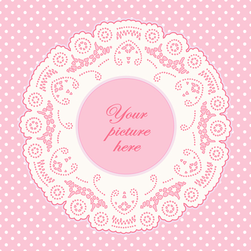 Round lace frames vector set 01 round lace frames   