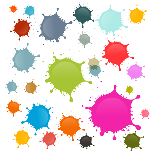 Colorful blot spatter vector design set 06 spatter colorful Blot   