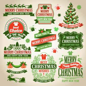 Christmas green labels vector labels label green christmas   