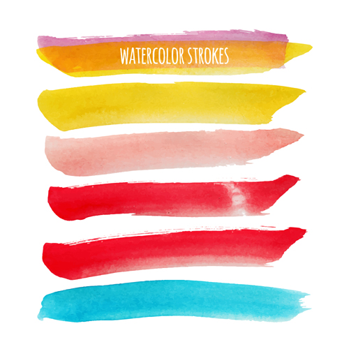 Watercolor strokes vector brushes set 06 watercolor strokes brushes   