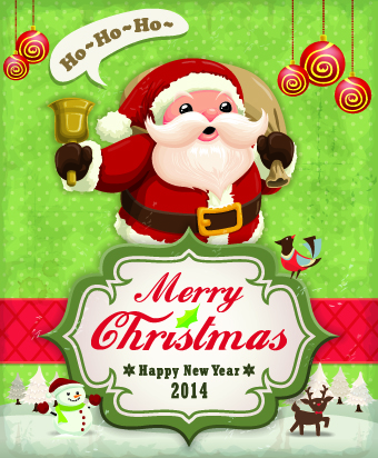 Vintage Cartoon santa background vector 04 cartoon background vector background   