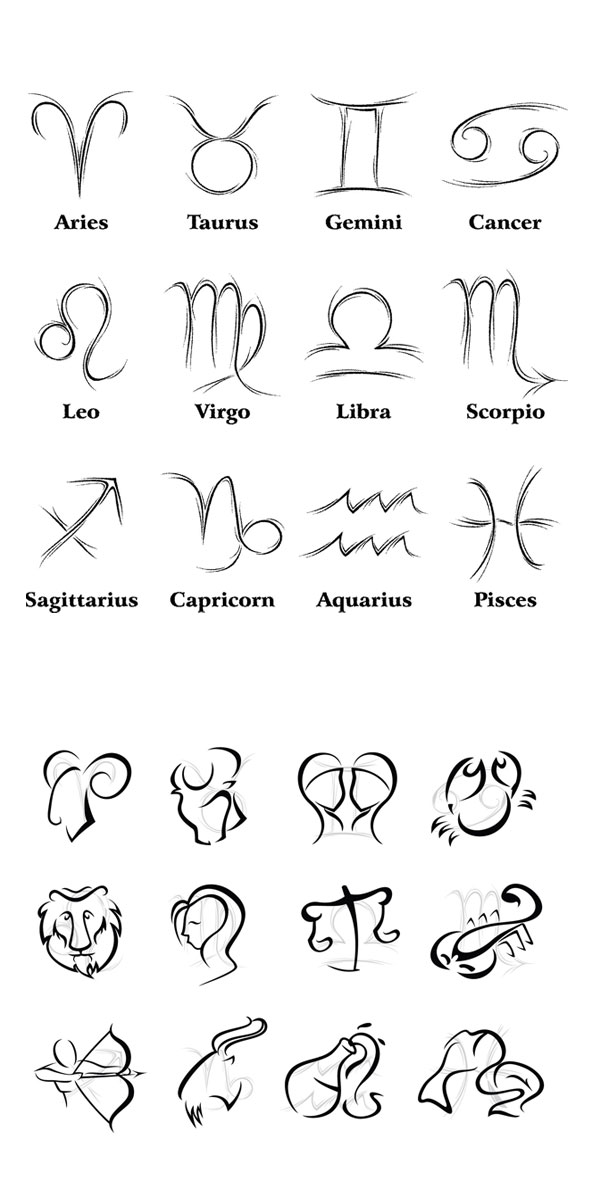Hand drawn zodiac logos creative vector zodiac logos logo hand-draw hand drawn creative   