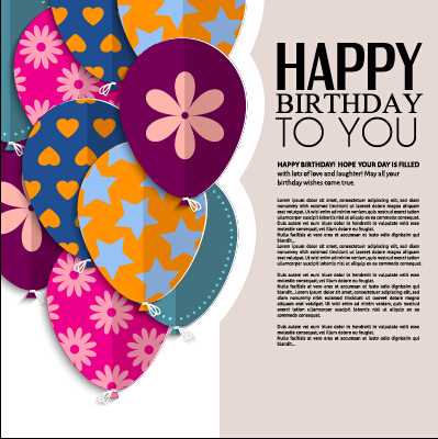 Template birthday greeting card vector material 03 greeting card vector card birthday   
