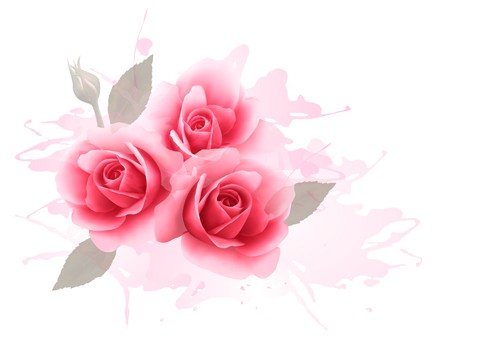 Elegant roses with watercolor background vector watercolor roses elegant background   