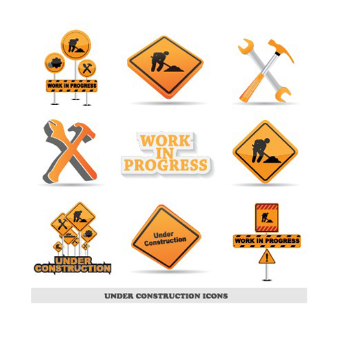 Different Under Construction icon vector set 02 Under icon different construction   