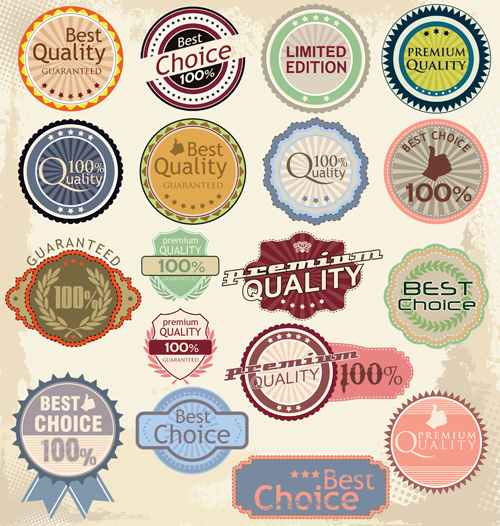 Vintage colored labels design 04 vintage labels colored   