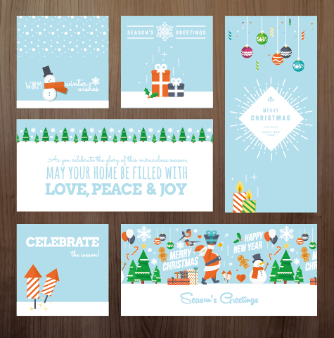 2015 xmas and new year greeting cards kit vector 01 xmas new year kit greeting cards 2015   