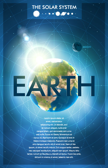 Set of nine planets in the solar system vector 03 system solar nine planets   