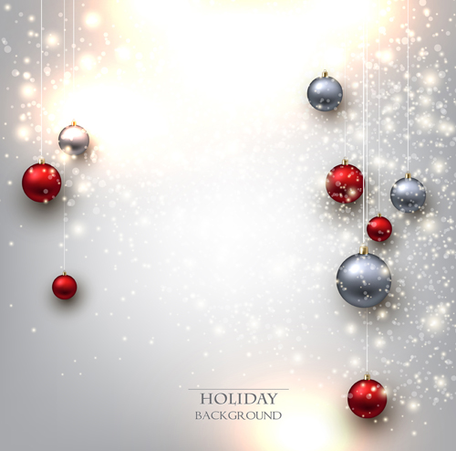 Shiny holiday baubles vector background 01 shiny holiday baubles   