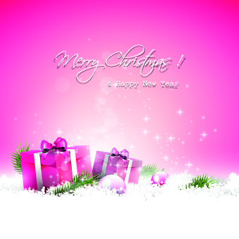 Cute pink christmas background vector pink cute christmas background vector background   