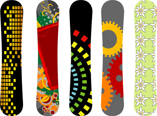 Modern snowboard vector template design 04 template snowboard modern   