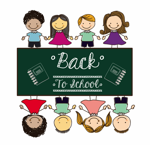 Back to school children vector background 04 children background back   