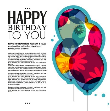 Template birthday greeting card vector material 01 greeting card vector birthday   