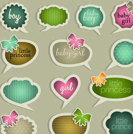 Cute little princess labels to talk design vector talk princess little labels label cute   