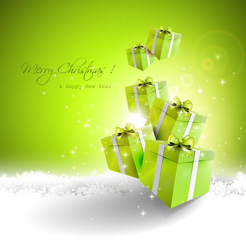 Green style christmas and new year vector background 02 new year Green style green christmas background   