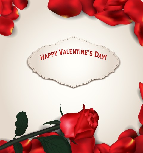Rose leaf Valentine Day card vector Valentine day Valentine card vector card   