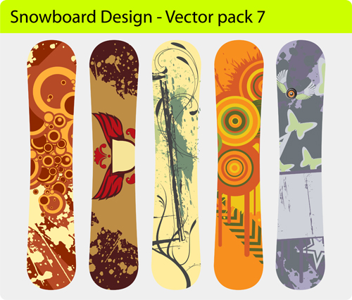 Modern snowboard vector template design 06 template snowboard modern   