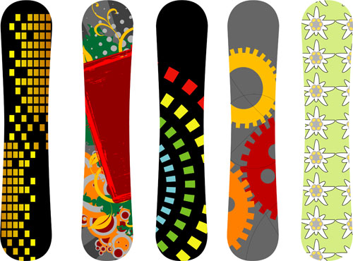 Modern snowboard vector template design 03 template snowboard modern   