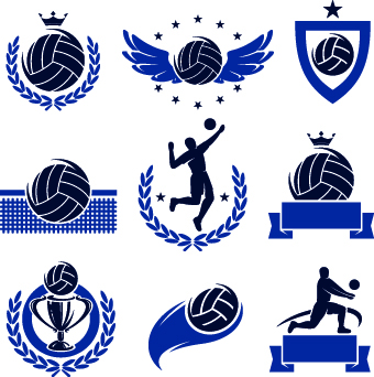 Volleyball logos illustration design vector volleyball logos logo illustration   