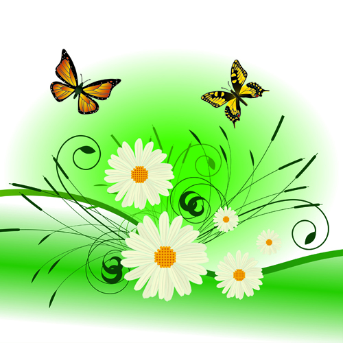 Bright Background with flowers design vector 02 with Flowers flowers flower bright   