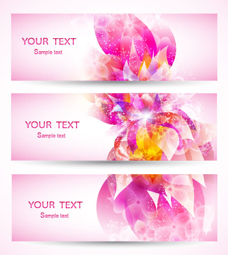 Abstract Petal elements banner vector 02 petal elements element abstract   