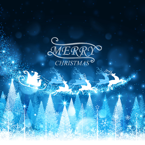 Blue dream christmas vector background 02 dream christmas blue background   