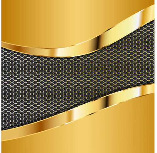 Honeycomb pattern and gold background vector pattern honeycomb gold background   