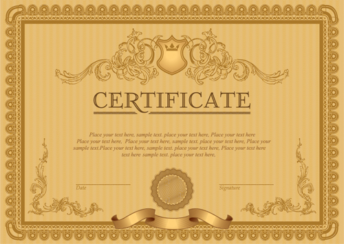 Classical styles certificate template vectors 06 classical certificate template certificate   