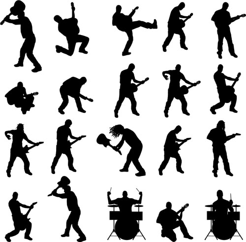 Vector musicians silhouetter set 01 silhouetter musicians   