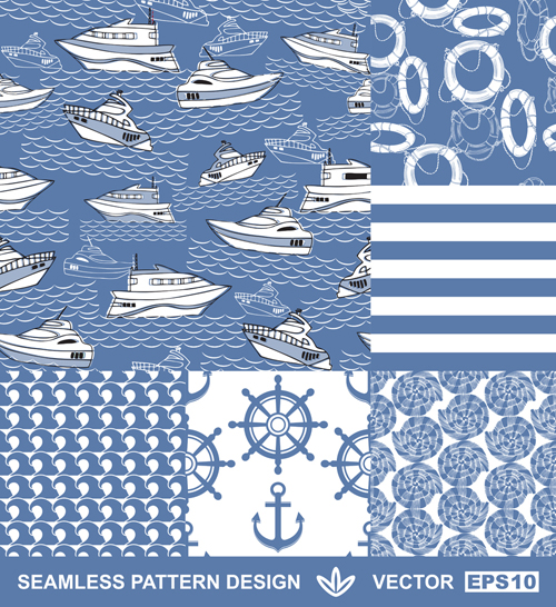 Different Marine pattern design elements vector 04 pattern marine elements element different   