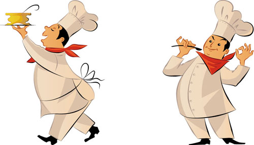 Vector funny chef design graphic set 09 funny chef   