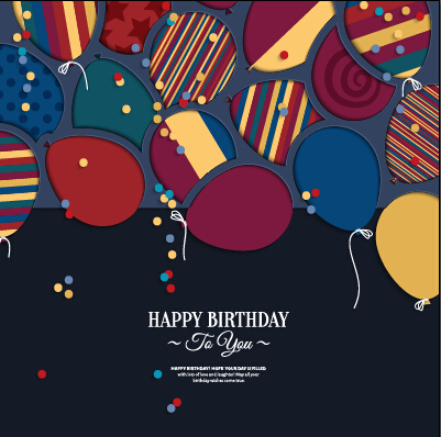 Template birthday greeting card vector material 08 material card vector card birthday   