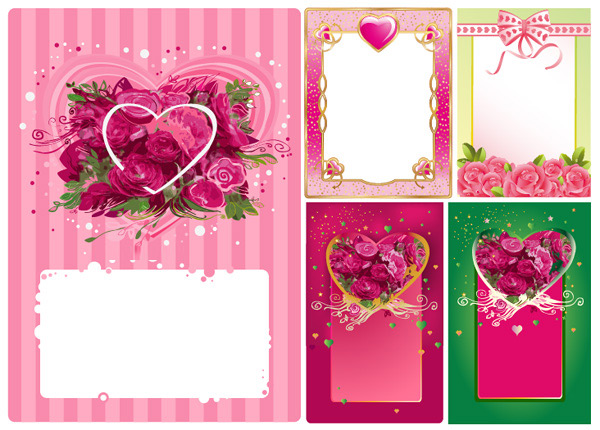 Heart 94915 valentine's day rose love lace heart-shaped vector border background   