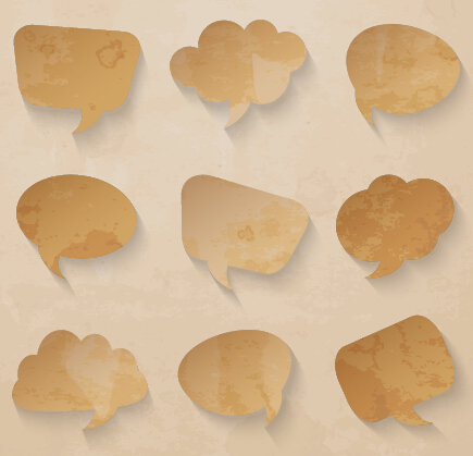 Grunge paper speech bubbles design vector speech bubbles paper grunge   