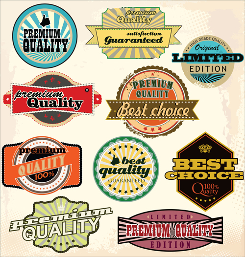 Vintage colored labels design 03 vintage labels colored   