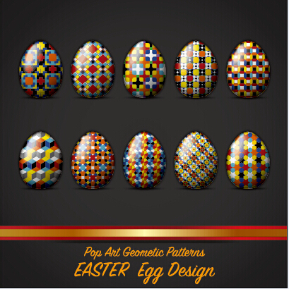 Pop art geometic pattern easter egg vector pattern easter egg easter   
