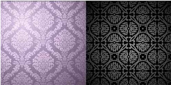 Damask backgrounds pattern vector set   