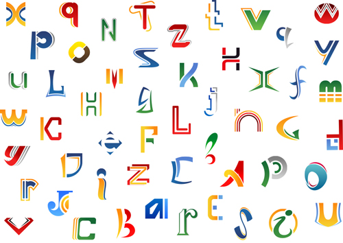 Abstract alphabet design vector alphabet abstract   