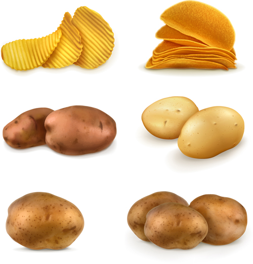 Potatoes and potato chips vector graphics potatoes potato   