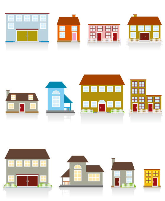 Different cartoon Houses elements vector 01 houses house elements element different cartoon   