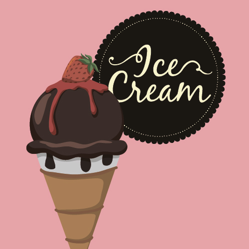 Chocolate ice cream vintage cards vectors set 06 vintage ice cream chocolate   